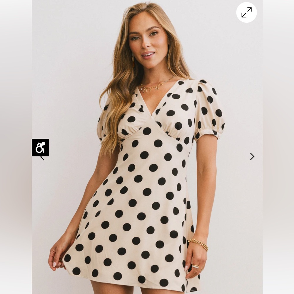 Bohme Polka Dot Puff Sleeve Dress